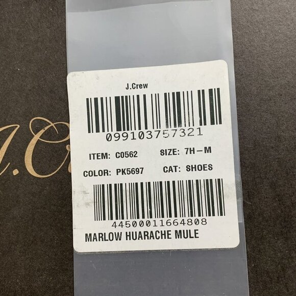 J. CREW MARLOW HUARACHE MULES Leather Light Blush 3.5" Heel Sz 7.5 New with box - Picture 10 of 11
